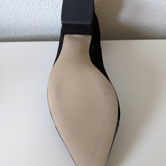 NWOT - STEVEN BY STEVE MADDEN- Joy Cap Toe Pump in Black Suede/Leather - Picture 5 of 6